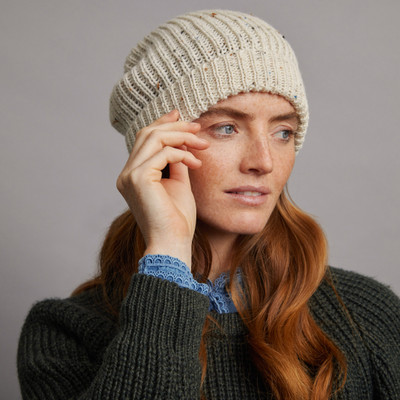 Women's Traditional Donegal Tweed Beanie - Aran Nep