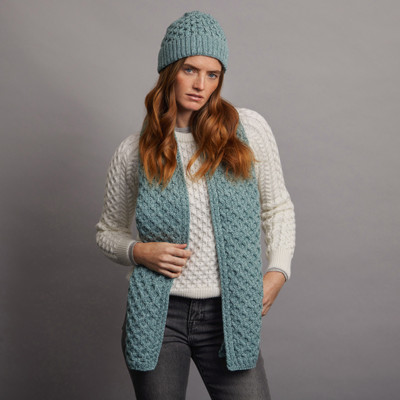 Women's Aran Scarf - Aqua