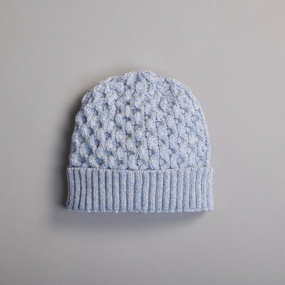 Men's Aran Beanie - Blue