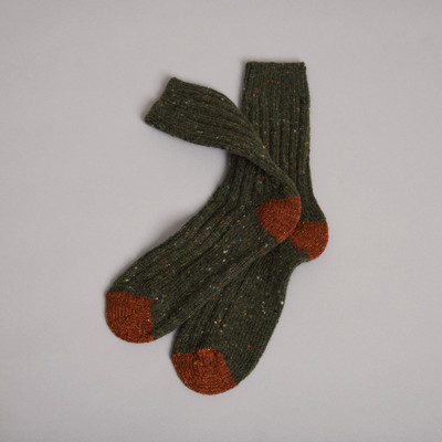 Women's Aran Socks - Army Green