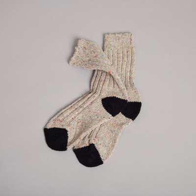 Men's Aran Socks - White Nep