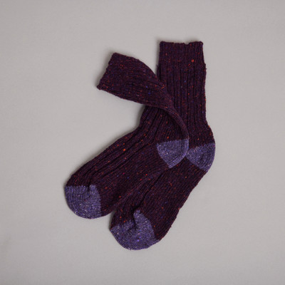 Men's Aran Socks - Purple