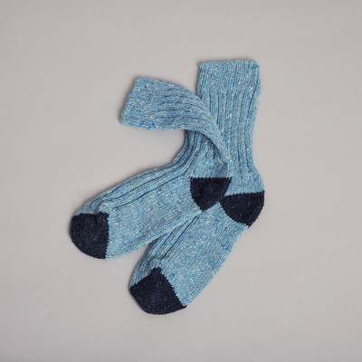 Men's Aran Socks - Denim