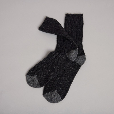 Men's Aran Socks - Charcoal