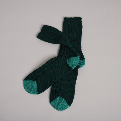 Men's Aran Socks - Earth Green