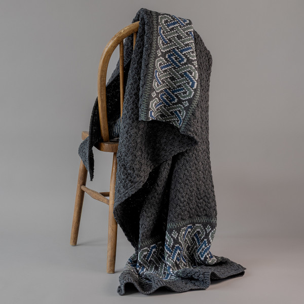 Aran Fair Isle Throw - Charcoal