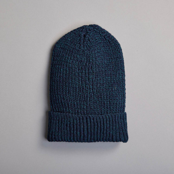 Men's Traditional Donegal Tweed Beanie - Navy