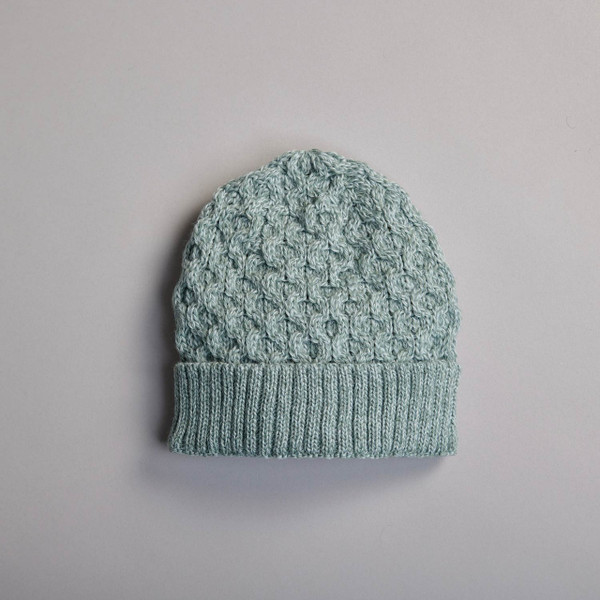 Men's Aran Beanie - Aqua
