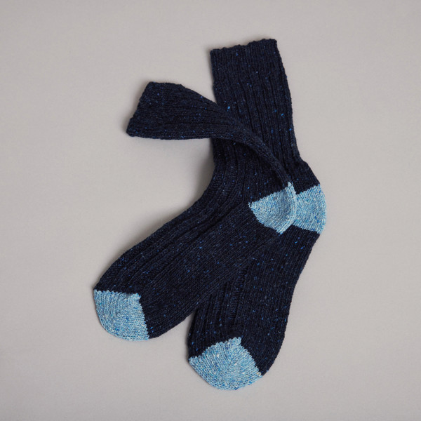 Women's Aran Socks - Navy