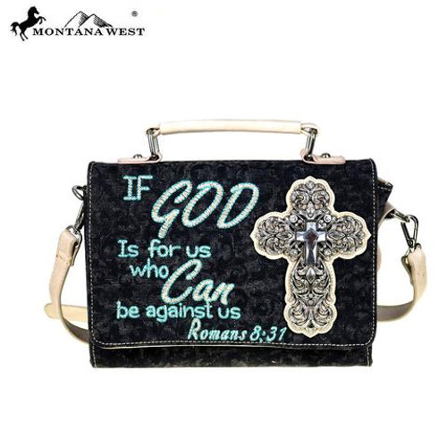 If God is for you, who can be against you Handbag BLK