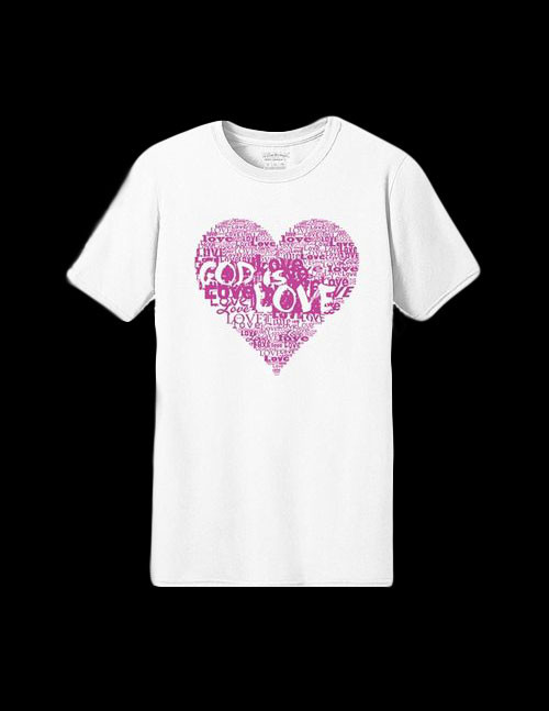 God is Love Pink Heart
