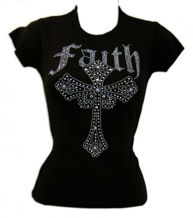 Ladies Faith T-Shirt Black - Shield of Faith Gifts