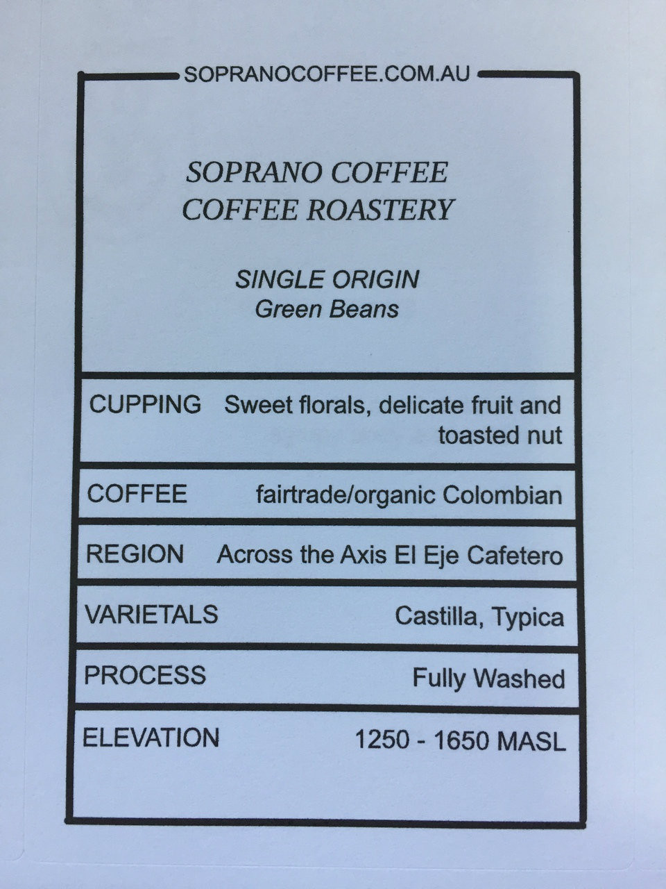 Raw Coffee Beans BULK 16kg GREEN BEANS Soprano Coffee