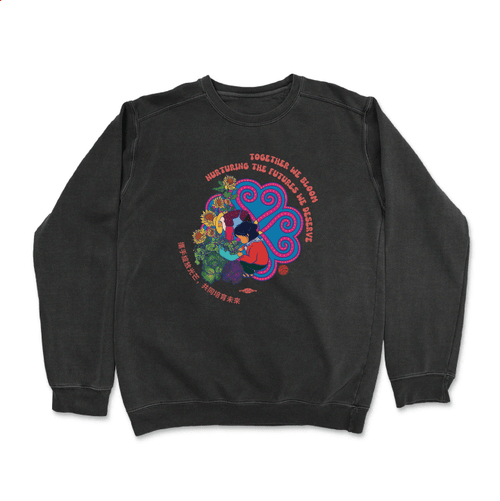 Together We Bloom (Black Crewneck Sweater)