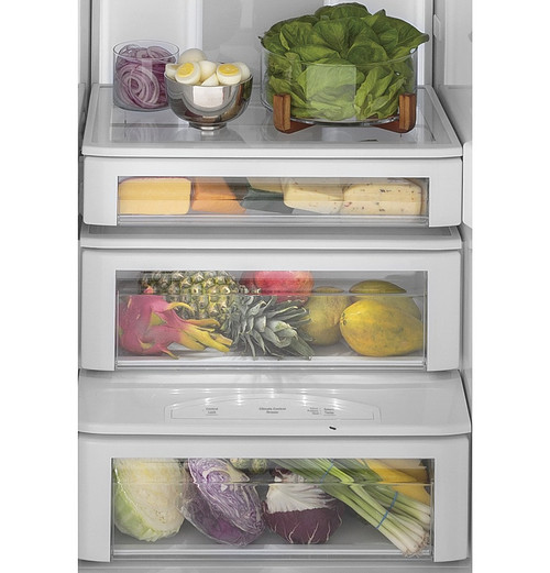 GE Profile - 24.5 Cu. Ft. Side-by-Side Built-In Smart Refrigerator with External Water & Ice Dispenser - Stainless Steel