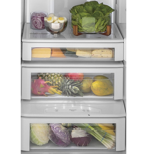 GE Profile - 28.7 Cu. Ft. Side-by-Side Built-In Smart Refrigerator with External Water & Ice Dispenser - Stainless Steel