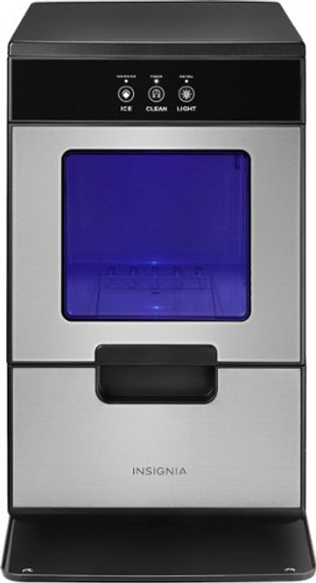 Insignia™ - 44 Lb. Portable Nugget Icemaker with Auto Shut-Off - Stainless Steel