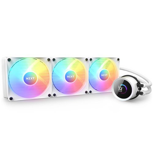 NZXT - Kraken 360 - 120mm Fans + AIO 360mm Radiator Liquid Cooling System with 1.54" LCD display and RGB Fans - White