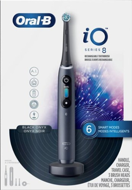 Oral-B - iO Series 8 Connected Rechargeable Electric Toothbrush - Onyx Black