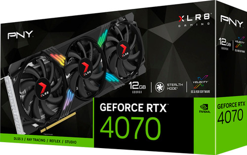 PNY - NVIDIA GeForce RTX 4070 12GB GDDR6X PCI Express 4.0 Graphics Card with Triple Fan and DLSS 3 - Black