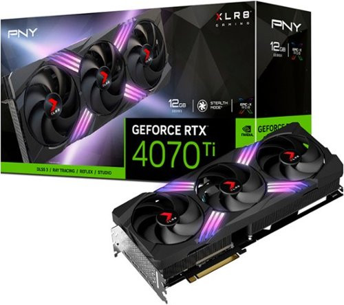 PNY - NVIDIA GeForce RTX 4070 Ti 12GB GDDR6X PCI Express 4.0 Graphics Card with Triple Fan and DLSS 3 - Black