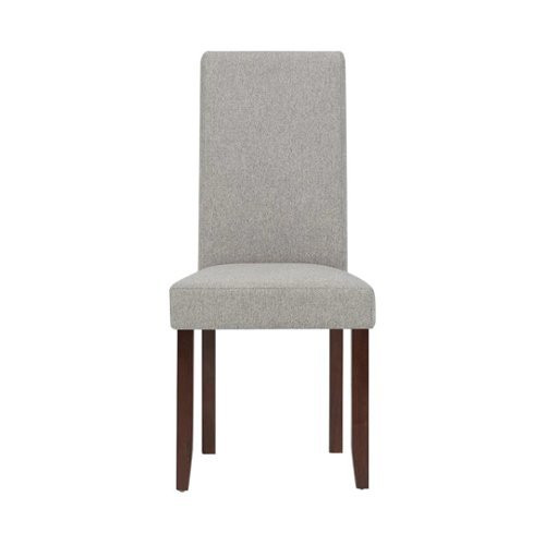 Simpli Home - Acadian Parson Contemporary High-Density Foam & Linen-Look Polyester Dining Chairs (Set of 2) - Gray Cloud