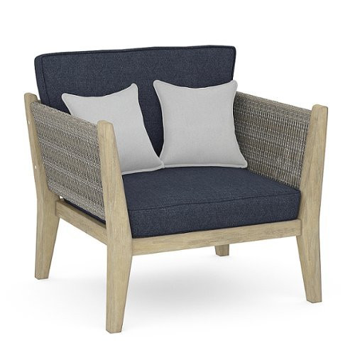 Simpli Home - Cayman Outdoor Conversation Chair - Slate Grey