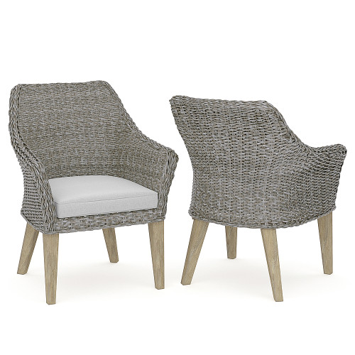Simpli Home - Cypress Outdoor Dining Chair (Set of 2) - Sky Grey