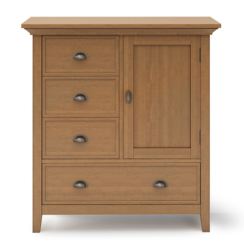 Simpli Home - Redmond SOLID WOOD 39 inch Wide Transitional Medium Storage Cabinet in - Light Golden Brown