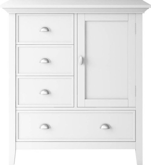 Simpli Home - Redmond SOLID WOOD 39 inch Wide Transitional Medium Storage Cabinet in - White