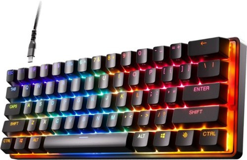 SteelSeries - Apex 9 Mini 60% Wired OptiPoint Adjustable Actuation Switch Gaming Keyboard with RGB Lighting - Black