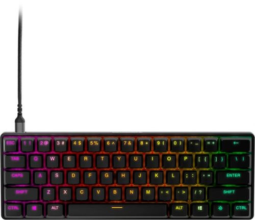 SteelSeries - Apex Pro Mini 60% Wired Mechanical OmniPoint 2.0 Adjustable Actuation Switch Gaming Keyboard with RGB Backlighting - Black