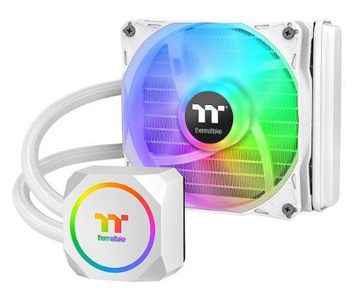 Thermaltake - TH120 ARGB Motherboard Sync Snow Edition All-in-One Liquid Cooling System 120mm High Efficiency Radiator CPU Cooler - White