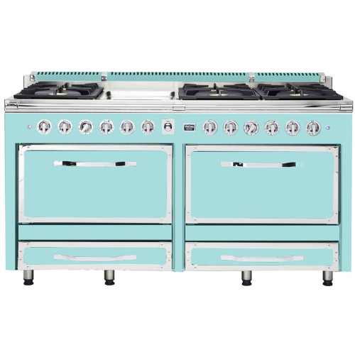 Viking - Tuscany 7.6 Cu. Ft. Freestanding Dual Fuel Convection Range - Bywater Blue