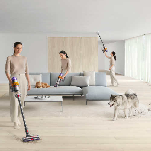 Dyson - V15 Detect Cordless Vacuum with 8 accessories - Yellow/Nickel