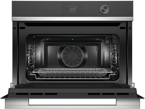 Fisher & Paykel - 24" Built-in Single Electric Convection Speed Wall Oven - Black
