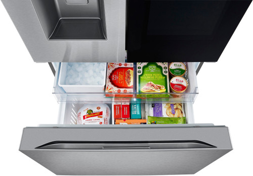 LG - 25.5 Cu. Ft. 3-Door French Door Counter-Depth Smart Refrigerator with InstaView Door-in-Door - Stainless Steel