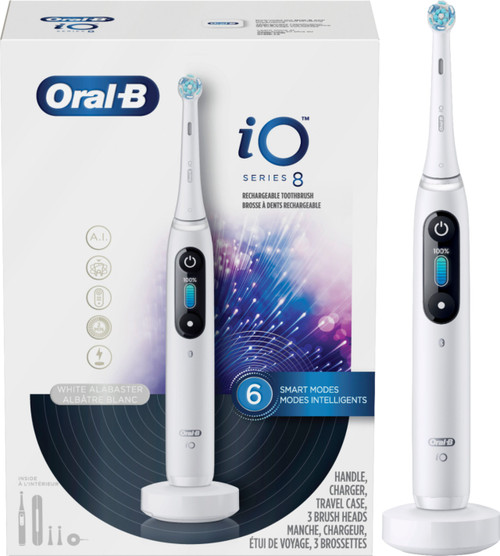 Oral-B - iO Series 8 Connected Rechargeable Electric Toothbrush - White Alabaster