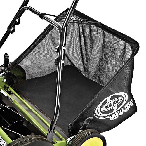 Sun Joe - Manual Reel 20-Inch Push Lawn Mower with Grass Collection Bag - Green