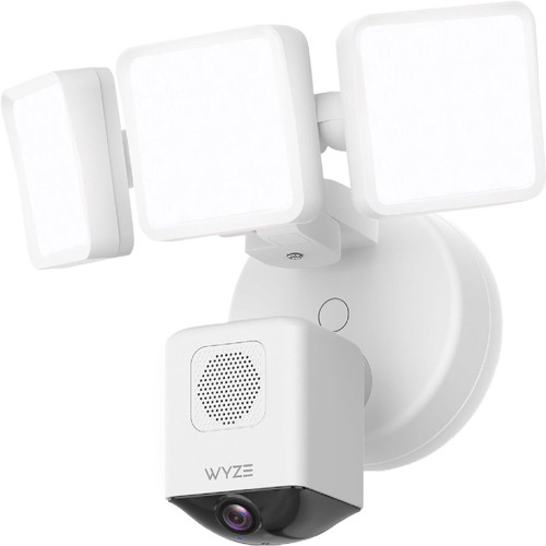 Wyze - Wired Outdoor Pro Wi-Fi Floodlight Home Security Camera - White - White