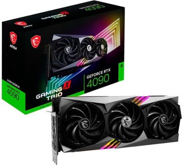 MSI - NVIDIA GeForce RTX 4090 GAMING X TRIO 24G 24GB DDR6X PCI Express 4.0 Graphics Card - Black