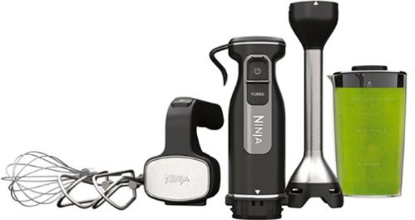 Ninja - Foodi Power Mixer System 5-Speed Hand Blender and Hand Mixer Combo with 3-Cup Blending Vessel - Black