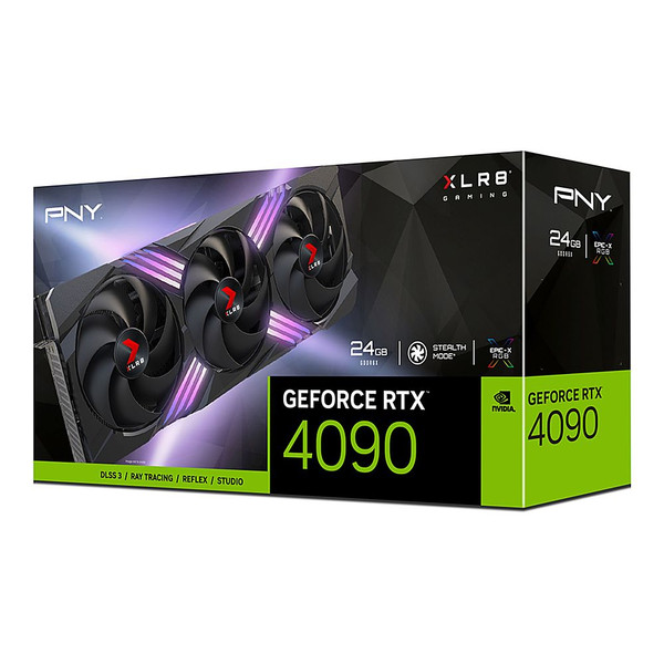 PNY - NVIDIA GeForce RTX 4090 24GB GDDR6X PCI Express 4.0 Graphics Card with Triple Fan and DLSS 3 - Black