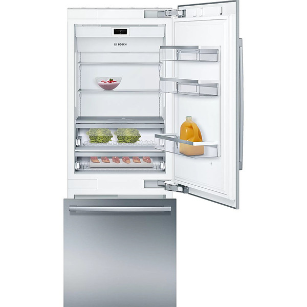 Bosch - Benchmark Series 16 Cu. Ft. Bottom-Freezer Counter-Depth Smart Refrigerator - Stainless Steel