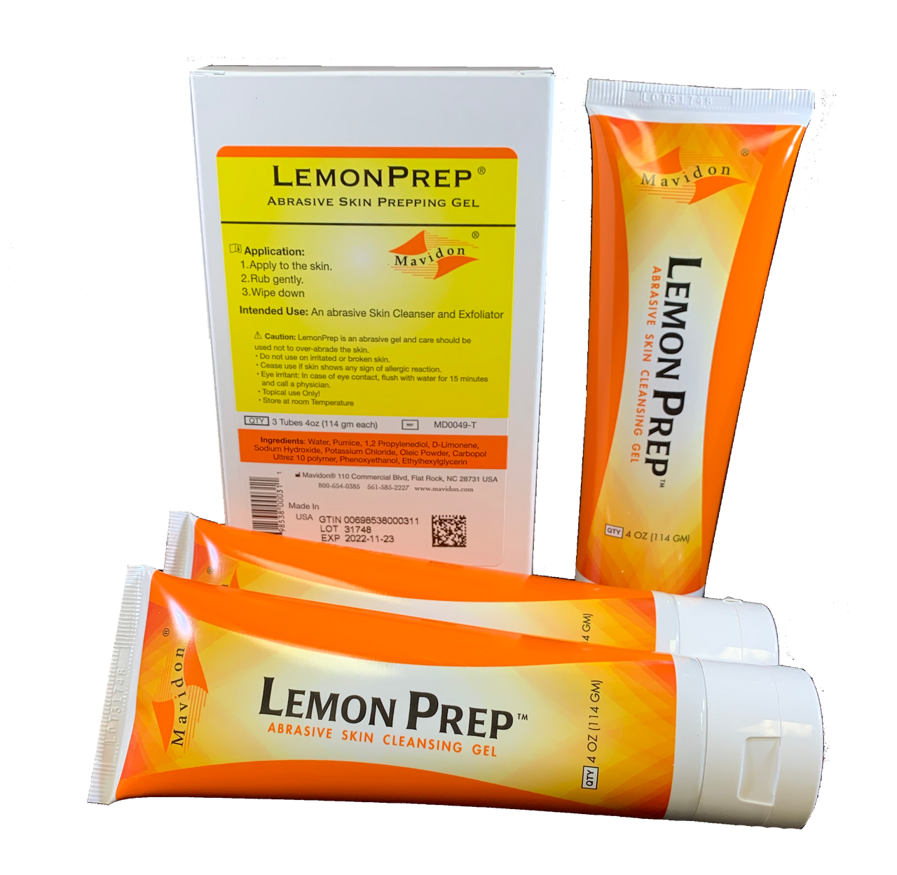 Mavidon LemonPrep 4oz tubes (3 pack)