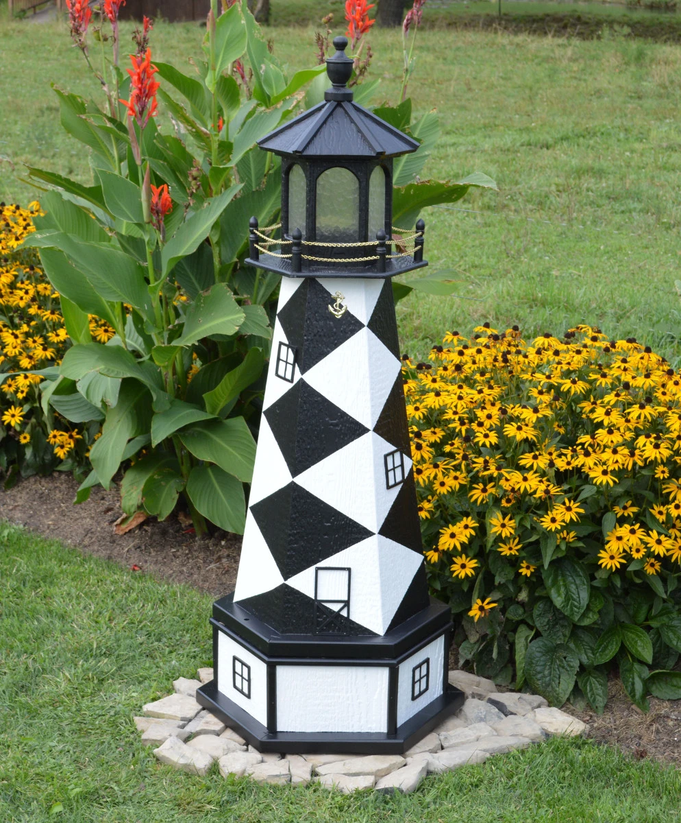 Amish Made - Cape Lookout Model - Wood Garden Lighthouses