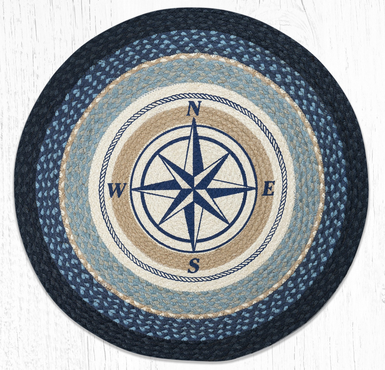 Round Patch Rug RP443 Compass Rose Earth Rugs