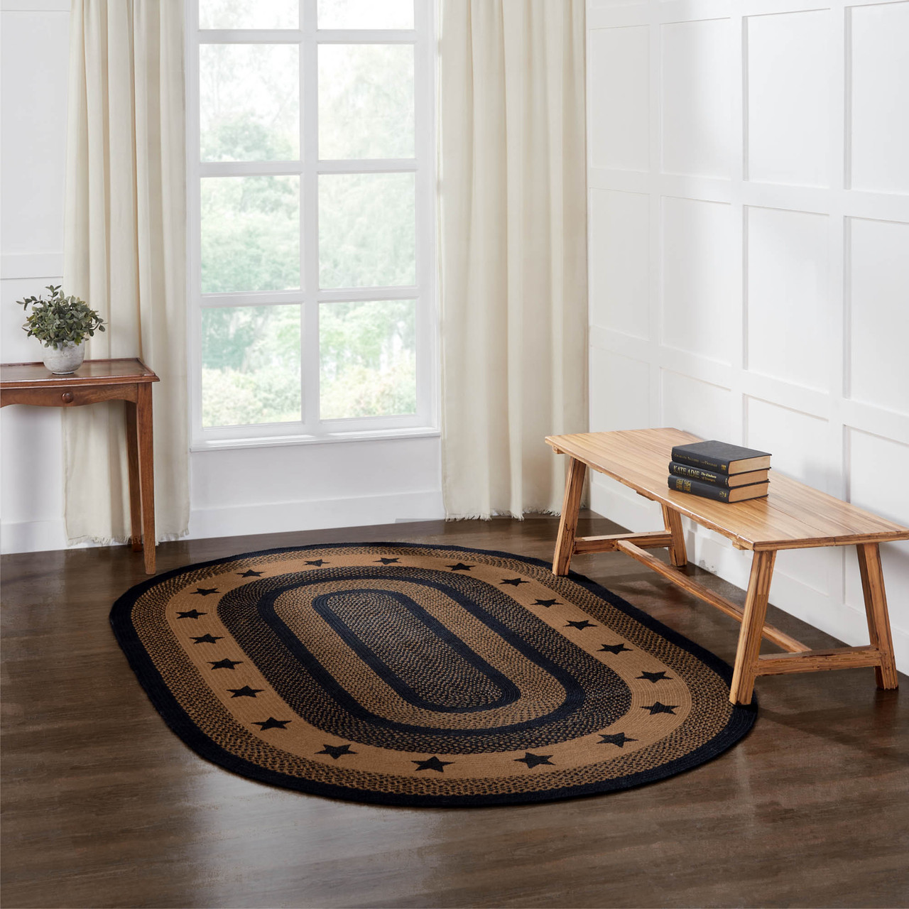 VHC Brands - Black & Tan Jute Braided Area Rug - 60