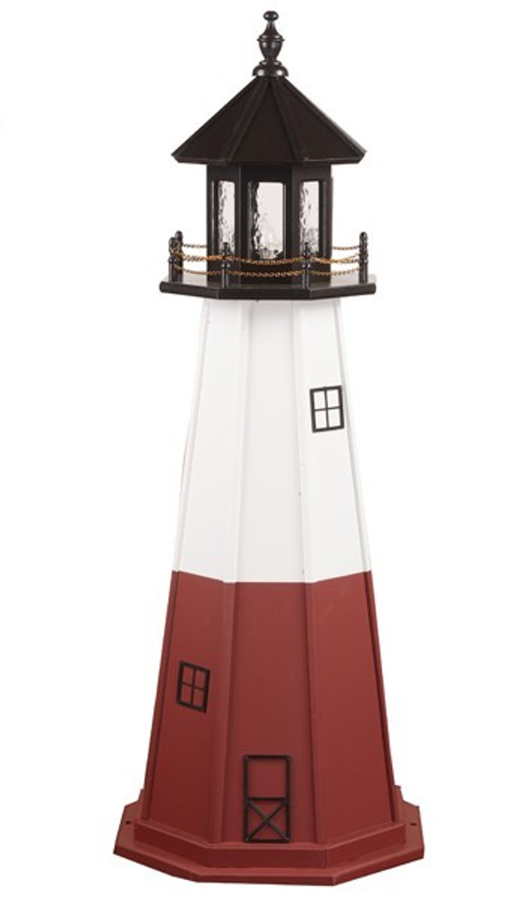 Amish Made - Wood Garden Lighthouse - Vermillion Model