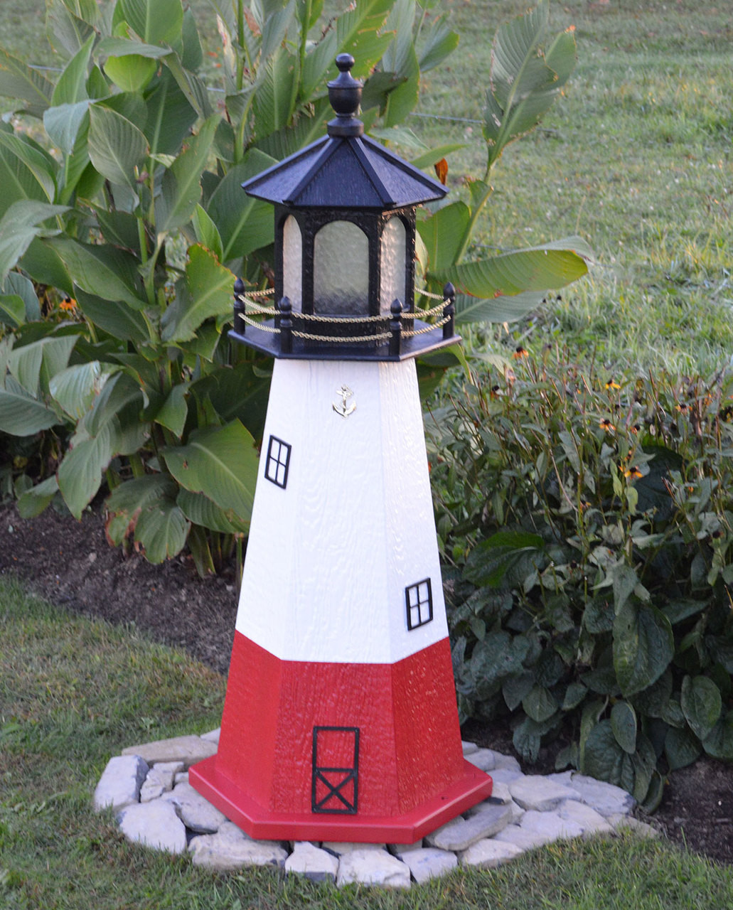 Amish Made Vermillion Model Wood Garden Lighthouses
